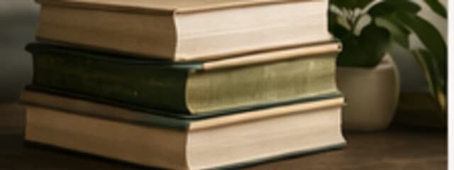 A curated stack of books